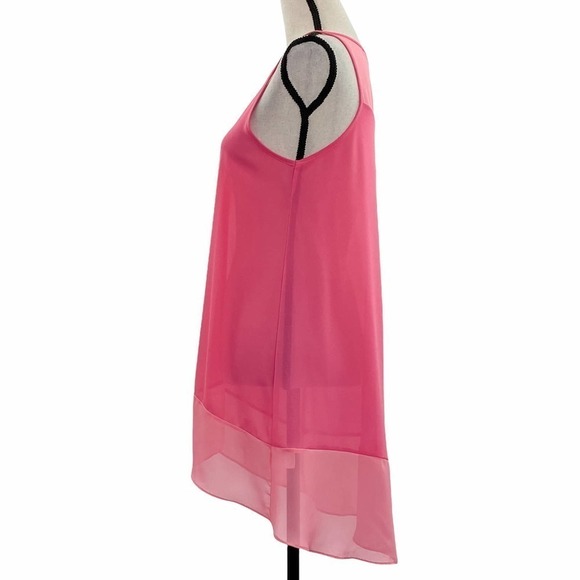 BOAZ Pink Sleeveless Sheer High Low Tunic Top - Picture 3 of 12